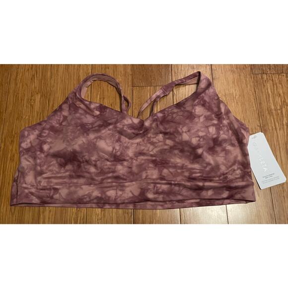 NWT Athleta Solace Printed Sports Bra Riptide‎ Palermo Strappy Wireless 3X - Picture 3 of 6